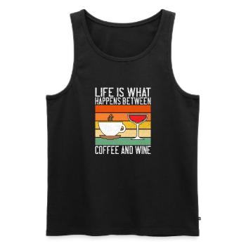 Coffee Gifts - Männer Premium Bio Tank Top - Schwarz - Vorne - AI Model Male 178 light (178cm)