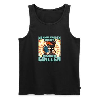 Barbecue BBQ Fleisch Grillen Soße Schmortopf - Männer Premium Bio Tank Top - Schwarz - Vorne - AI Model Male 178 light (178cm)