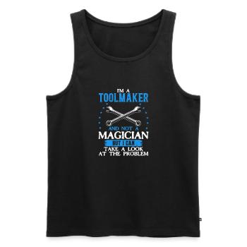 Tool Mechanic - Not a Magician, Just a Genius - Men's Premium Organic Tank Top - black - Front - Michal (187cm)