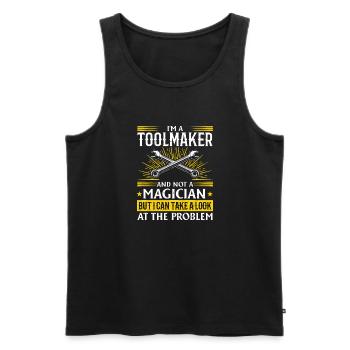 Tool Mechanic - Not a Magician, Just a Genius - Men's Premium Organic Tank Top - black - Front - Michal (187cm)