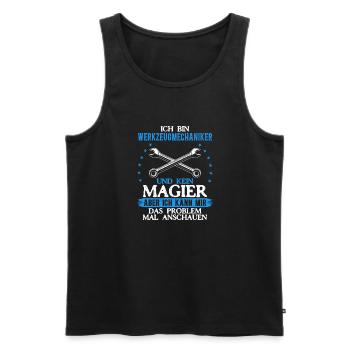 Tool Mechanic - Not a Magician, Just a Genius - Men's Premium Organic Tank Top - black - Front - Michal (187cm)