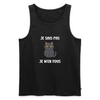 Humout chat chartreux - Débardeur bio Premium Homme - noir - Devant - Michal (187cm)