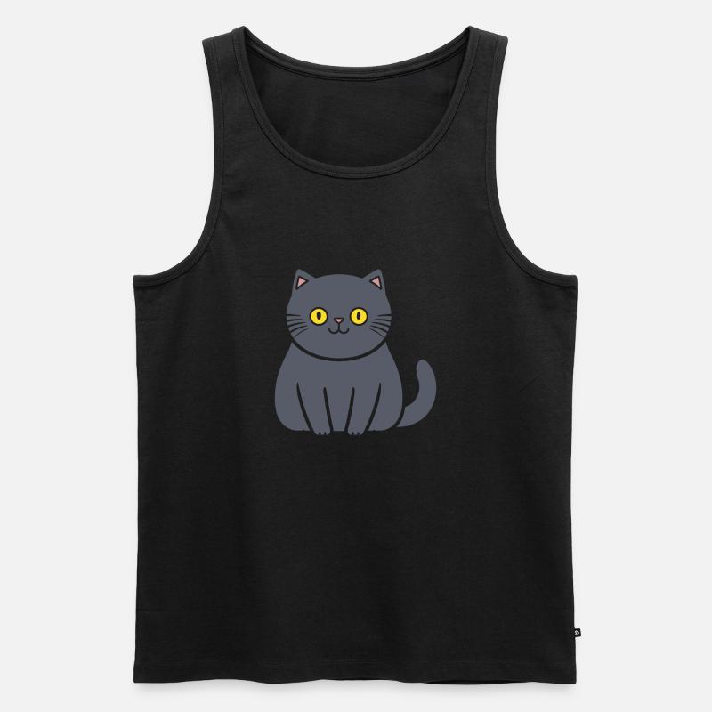 Chartreux kleine Katze - Männer Premium Bio Tank Top - Schwarz