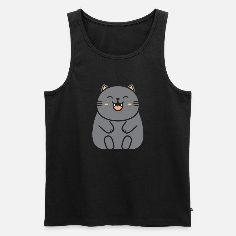 Katze - Männer Premium Bio Tank Top - Schwarz