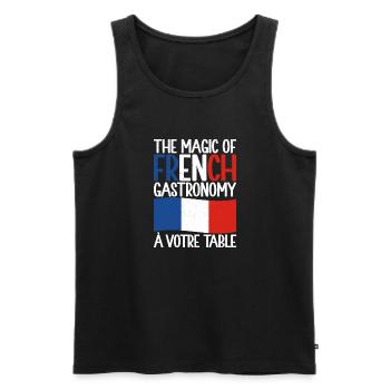 Cadeaux de cuisine française - Débardeur bio Premium Homme - noir - Devant - AI Model Male 178 light (178cm)