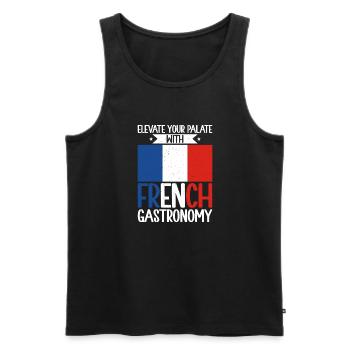 Cadeaux de cuisine française - Débardeur bio Premium Homme - noir - Devant - AI Model Male 178 light (178cm)
