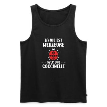 amour Coccinelle - Débardeur bio Premium Homme - noir - Devant - Michal (187cm)