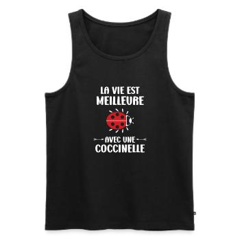 amour Coccinelle - Débardeur bio Premium Homme - noir - Devant - Michal (187cm)