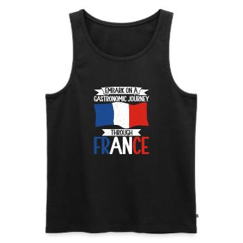 Cadeaux de cuisine française - Débardeur bio Premium Homme - noir - Devant - AI Model Male 178 light (178cm)