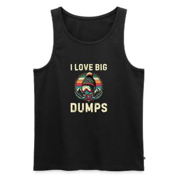 Skiing I love big DUMPS - Men's Premium Organic Tank Top - black - Front - Michal (187cm)