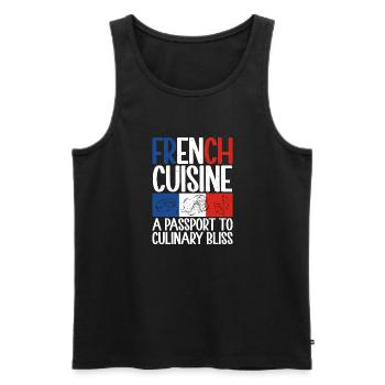 Cadeaux de cuisine française - Débardeur bio Premium Homme - noir - Devant - AI Model Male 178 light (178cm)
