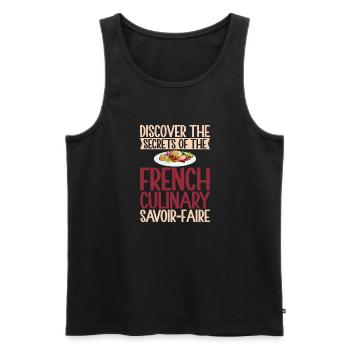 Cadeaux de cuisine française - Débardeur bio Premium Homme - noir - Devant - AI Model Male 178 light (178cm)