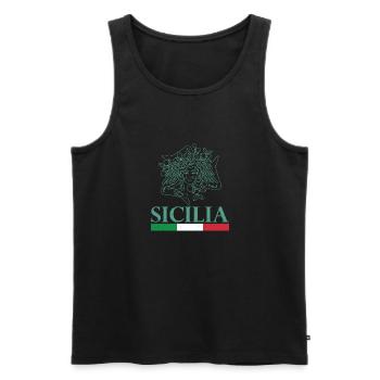 Sizilien Trinacria Region Italien Urlaub Catania - Männer Premium Bio Tank Top - Schwarz - Vorne - AI Model Male 178 light (178cm)