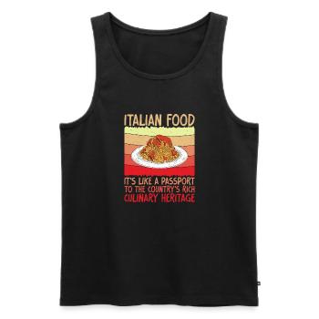 Cadeaux de cuisine italienne - Débardeur bio Premium Homme - noir - Devant - Michal (187cm)