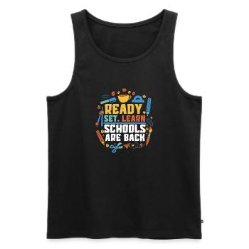Zurück Zur Schule Kleidung Bildung Lehrer Schüler - Männer Premium Bio Tank Top - Schwarz - Vorne - Michal (187cm)