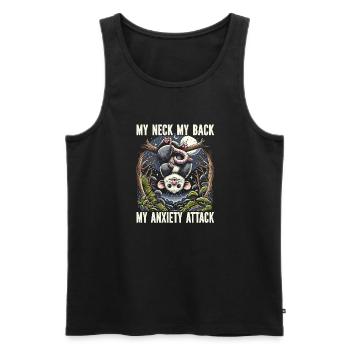Funny possum wildlife animal lover garbage cat - Men's Premium Organic Tank Top - black - Front - Michal (187cm)