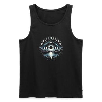 Moon Phases Symbol Astronomy Astrology Full Moon - Men's Premium Organic Tank Top - black - Front - AI Model Male 178 light (178cm)