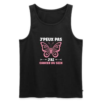 Sensibilisation cancer du sein - Débardeur bio Premium Homme - noir - Devant - Michal (187cm)