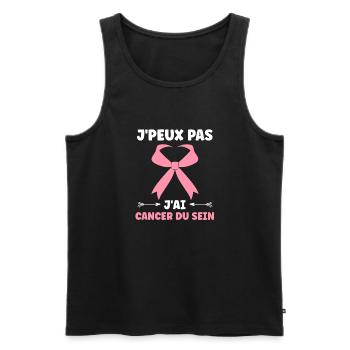 Sensibilisation cancer du sein - Débardeur bio Premium Homme - noir - Devant - Michal (187cm)