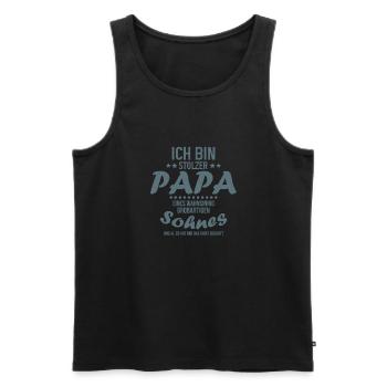 Proud Dad T-Shirt Gift from Son - Men's Premium Organic Tank Top - black - Front - Michal (187cm)