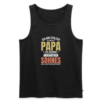 Proud Dad T-Shirt Gift from Son - Men's Premium Organic Tank Top - black - Front - Michal (187cm)