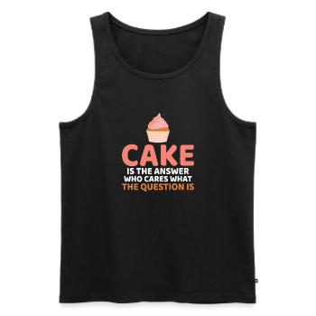 Cake Lover Cake Gift - Men's Premium Organic Tank Top - black - Front - AI Model Male 178 light (178cm)