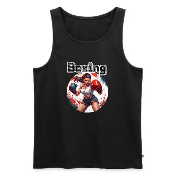 Boxerin / Sport / Kampf / Arena / Boxring / Fäuste - Männer Premium Bio Tank Top - Schwarz - Vorne - AI Model Male 178 light (178cm)