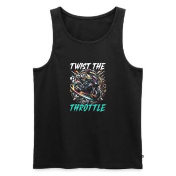 Lustiger Motorradliebhaber, Der Motorrad Fährt. - Männer Premium Bio Tank Top - Schwarz - Vorne - Michal (187cm)