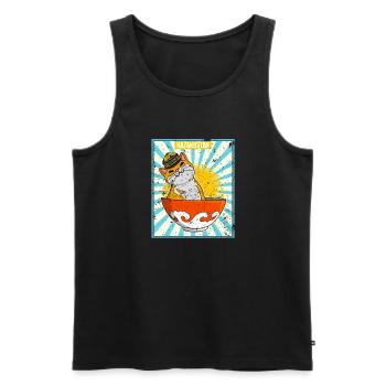 Kasachisch Kasachstan National Flagge Katze - Männer Premium Bio Tank Top - Schwarz - Vorne - Michal (187cm)