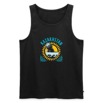 Kasachstan National UdSSR Herkunft Kasachisch - Männer Premium Bio Tank Top - Schwarz - Vorne - Michal (187cm)