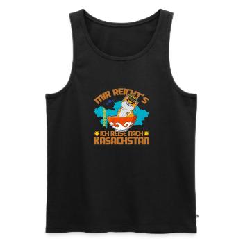 Kasachstan Reise UdSSR Katze Kasachisch Kasach - Männer Premium Bio Tank Top - Schwarz - Vorne - Michal (187cm)