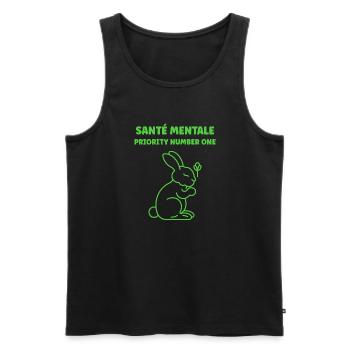 sensibilisation santé mentale - Débardeur bio Premium Homme - noir - Devant - Michal (187cm)