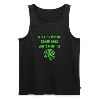 sensibilisation santé mentale - Débardeur bio Premium Homme - noir - Devant - Michal (187cm)