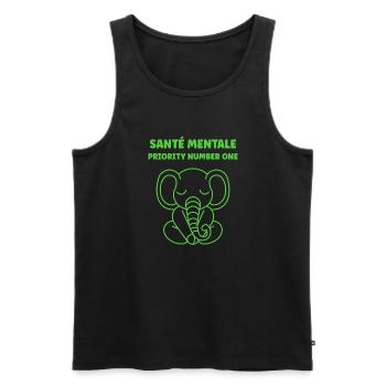 sensibilisation santé mentale - Débardeur bio Premium Homme - noir - Devant - Michal (187cm)