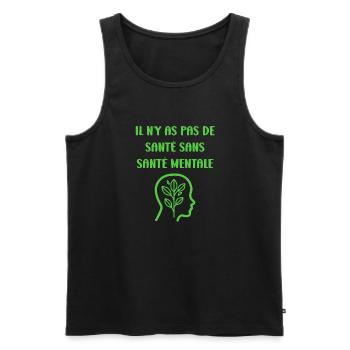 sensibilisation santé mentale - Débardeur bio Premium Homme - noir - Devant - Michal (187cm)