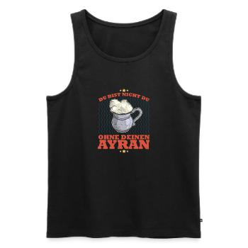 Ayran Becher Kebab Döner Imbiss Türkei National - Männer Premium Bio Tank Top - Schwarz - Vorne - Michal (187cm)
