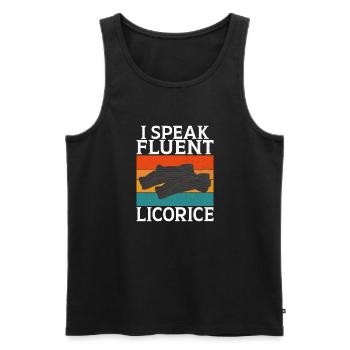 Licorice Gifts - Men's Premium Organic Tank Top - black - Front - Michal (187cm)