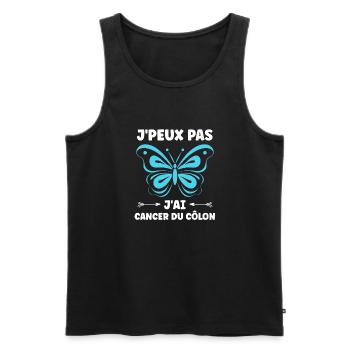 Sensibilisation au cancer du côlon - Débardeur bio Premium Homme - noir - Devant - Michal (187cm)