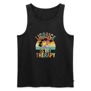 Licorice Gifts - Men's Premium Organic Tank Top - black - Front - Michal (187cm)
