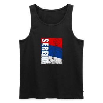 Serbien Orthodox Balkan Christentum Belgrad - Männer Premium Bio Tank Top - Schwarz - Vorne - Michal (187cm)