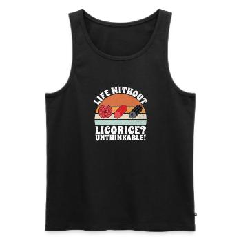 Licorice Gifts - Men's Premium Organic Tank Top - black - Front - Michal (187cm)