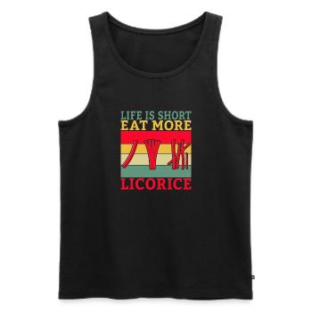 Licorice Gifts - Men's Premium Organic Tank Top - black - Front - Michal (187cm)