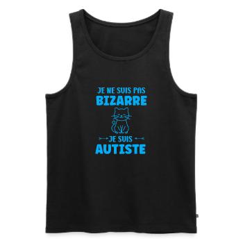 Je ne suis pas bizarre je suis autiste - Débardeur bio Premium Homme - noir - Devant - Michal (187cm)