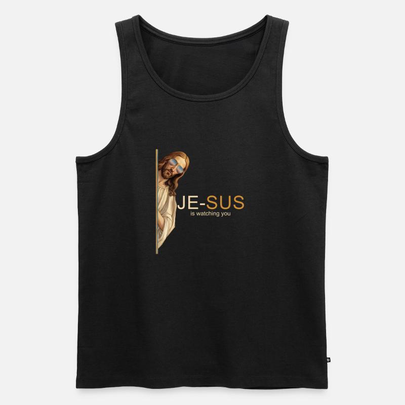 Cool Jesus Himmlischer Style - Männer Premium Bio Tank Top - Schwarz