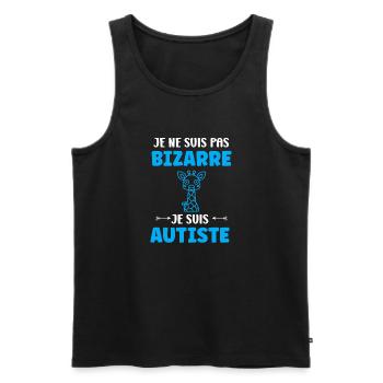 sensibilisation à l'autisme autiste - Débardeur bio Premium Homme - noir - Devant - Michal (187cm)