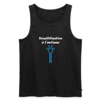 sensibilisation à l'autisme autiste - Débardeur bio Premium Homme - noir - Devant - Michal (187cm)