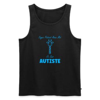 sensibilisation à l'autisme autiste - Débardeur bio Premium Homme - noir - Devant - Michal (187cm)