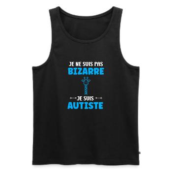 sensibilisation à l'autisme autiste - Débardeur bio Premium Homme - noir - Devant - Michal (187cm)