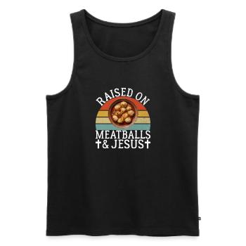 Meatball Lovers Gifts - Männer Premium Bio Tank Top - Schwarz - Vorne - Michal (187cm)