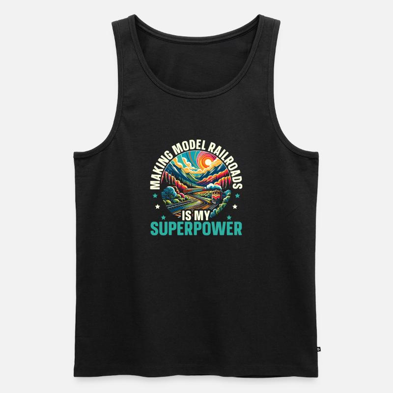 Modelleisenbahn - Männer Premium Bio Tank Top - Schwarz
